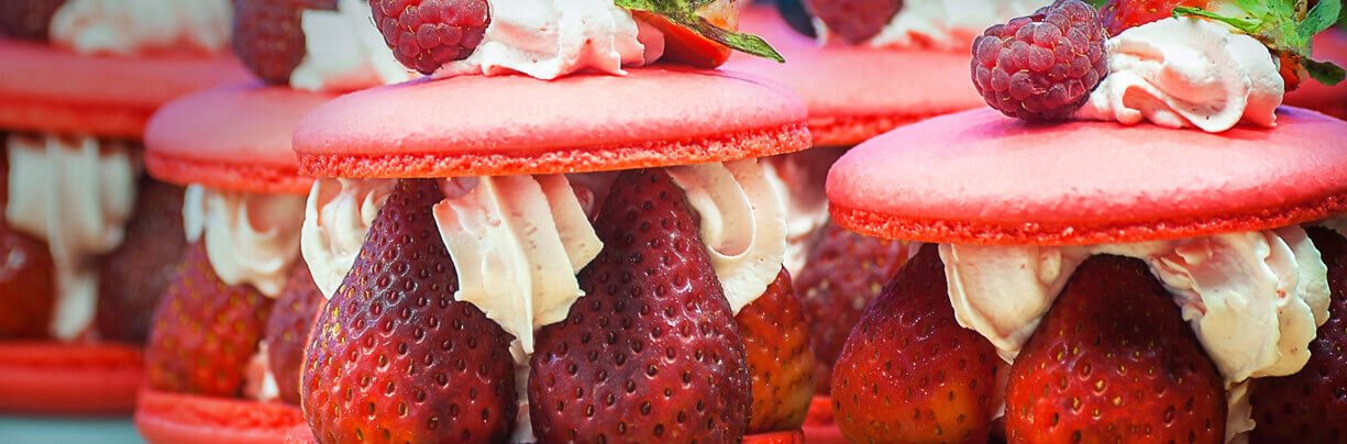 Strawberry and raspberry dessert.