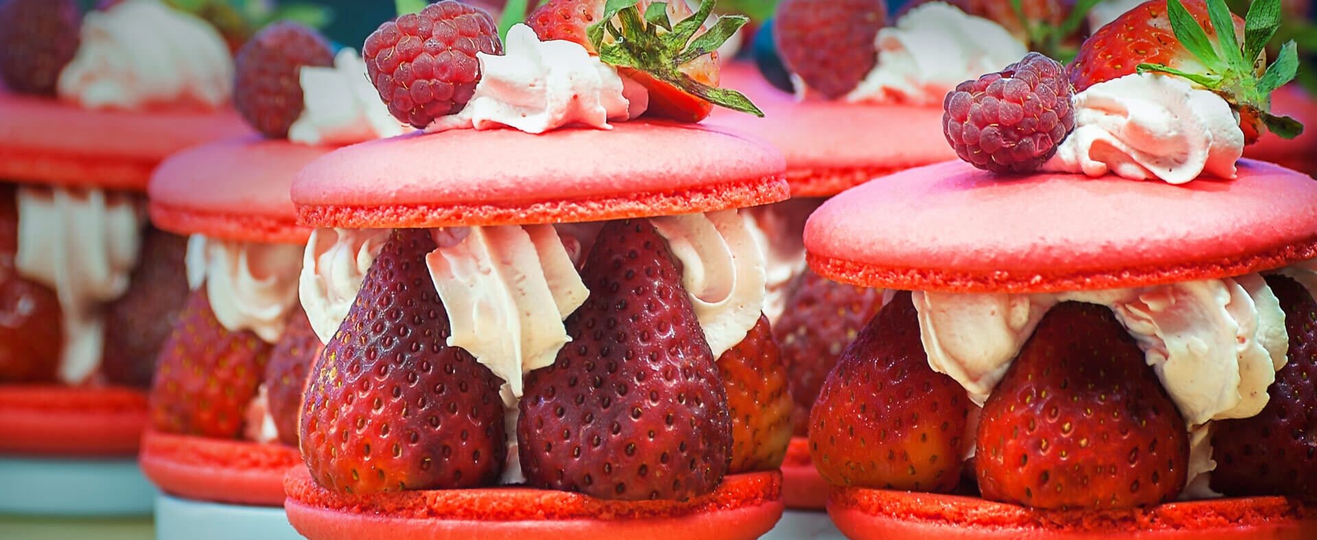 Strawberry and raspberry dessert.