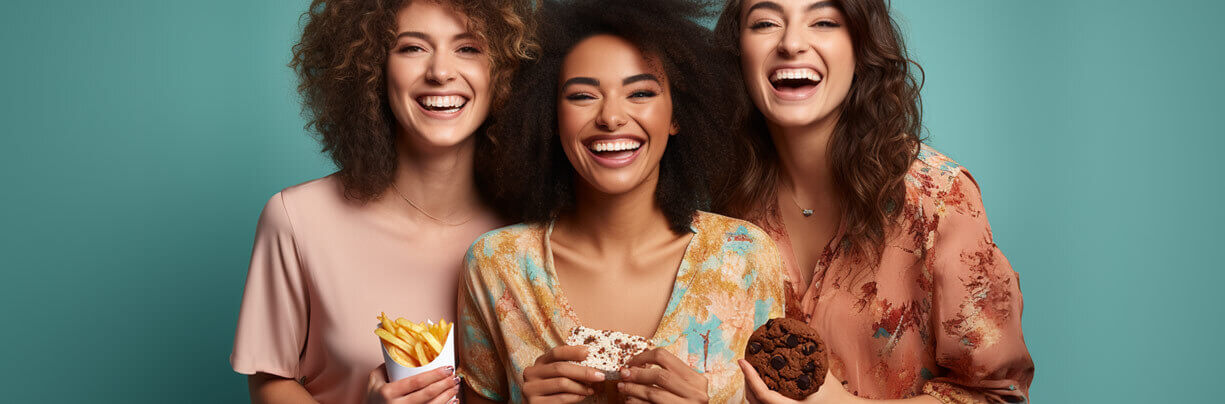 Young adults eating snacks.