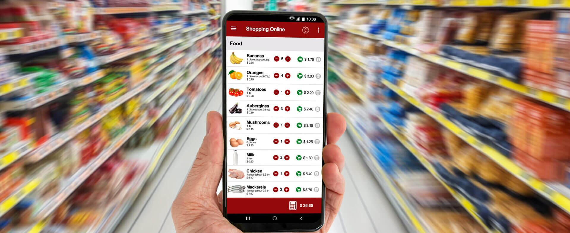 Online and mobile grocery orders.
