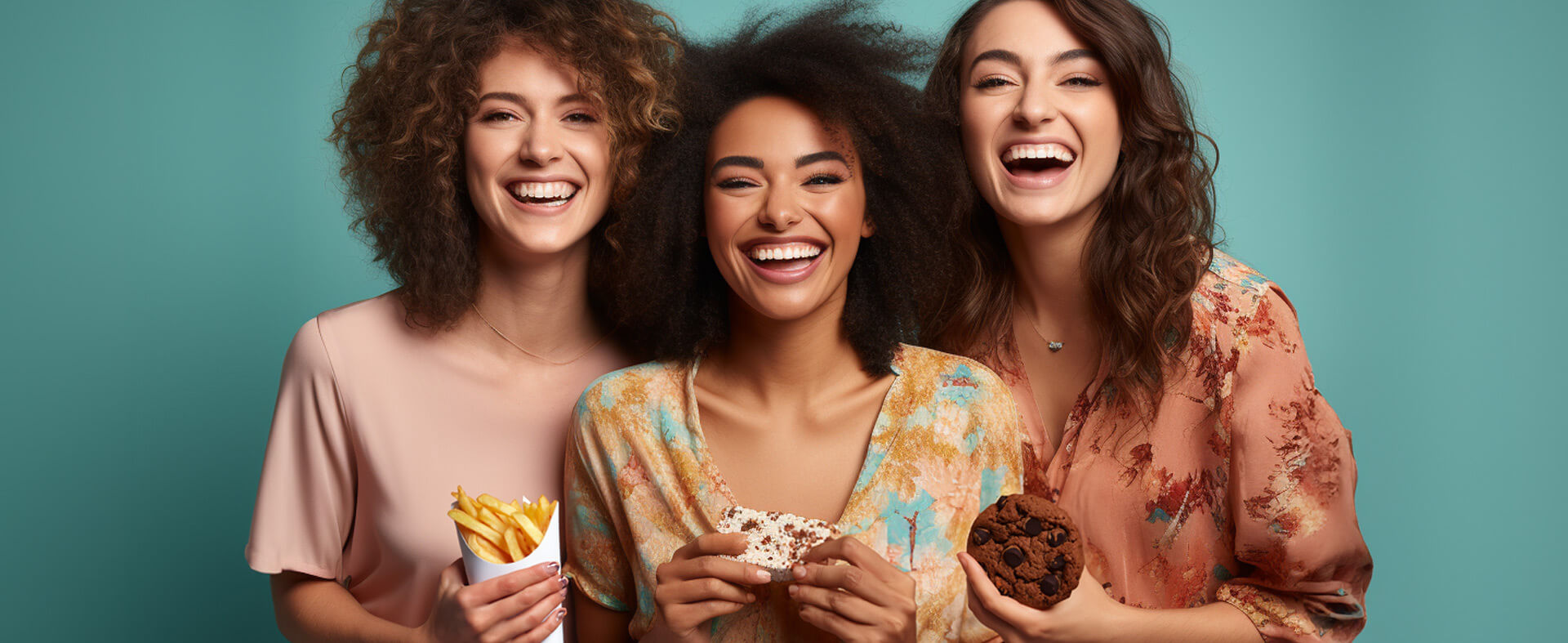 Young adults eating snacks.