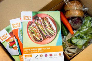 At home meal kit and materials.