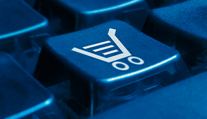 Online shopping keyboard icon. Walmart is streamlining its e-commerce capabilities. 