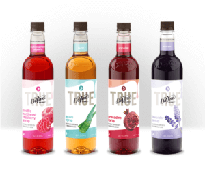 DaVinci Gourmet natural products bottles packaging design.