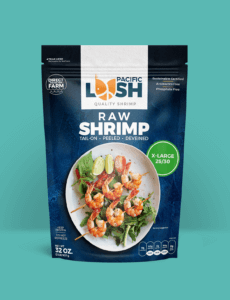 Pacific Lush Raw Shrimp packaging image.