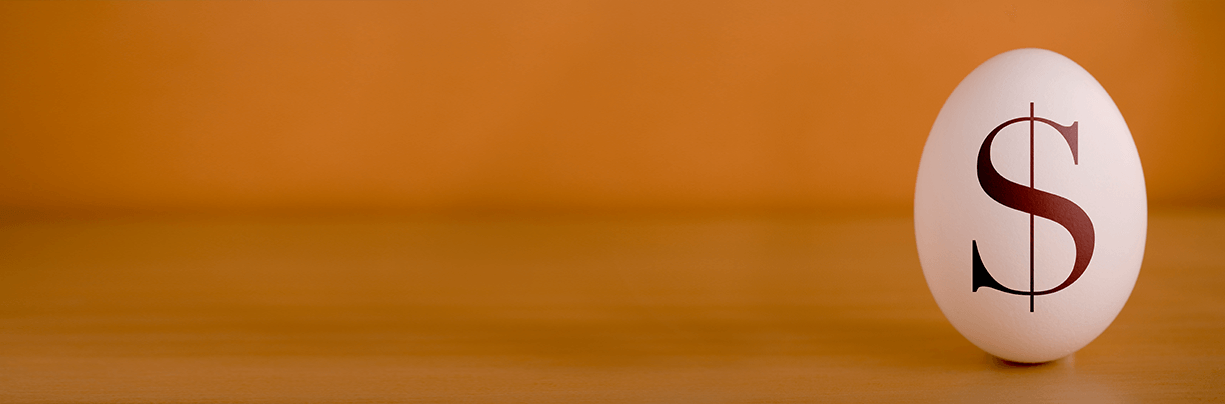 Image of an egg with a dollar sign on it, for a blog post sourced from Getty Images