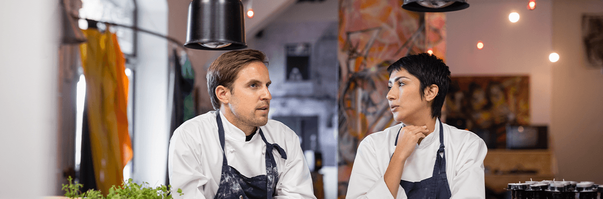 Chef collaborating on menu and product development