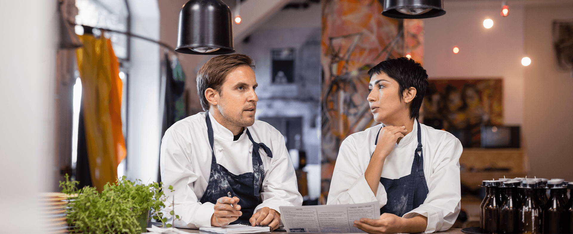 Chef collaborating on menu and product development